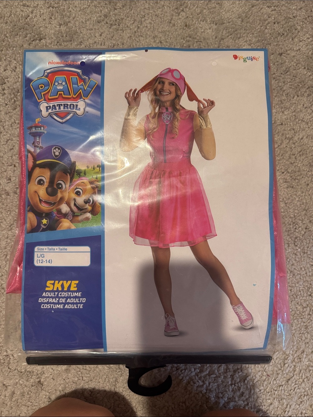 Halloween woman Paw Patrol Skye Pink Dress Costume with Pilot Hood